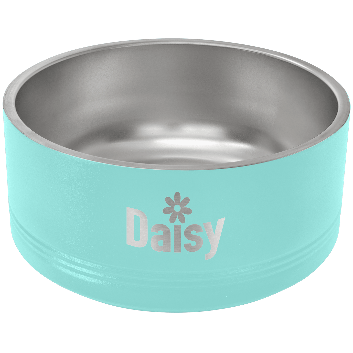 Personalized Teal 64 oz. Polar Camel Powder Coated Stainless Steel Dog Bowl