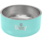 Personalized Teal 64 oz. Polar Camel Powder Coated Stainless Steel Dog Bowl