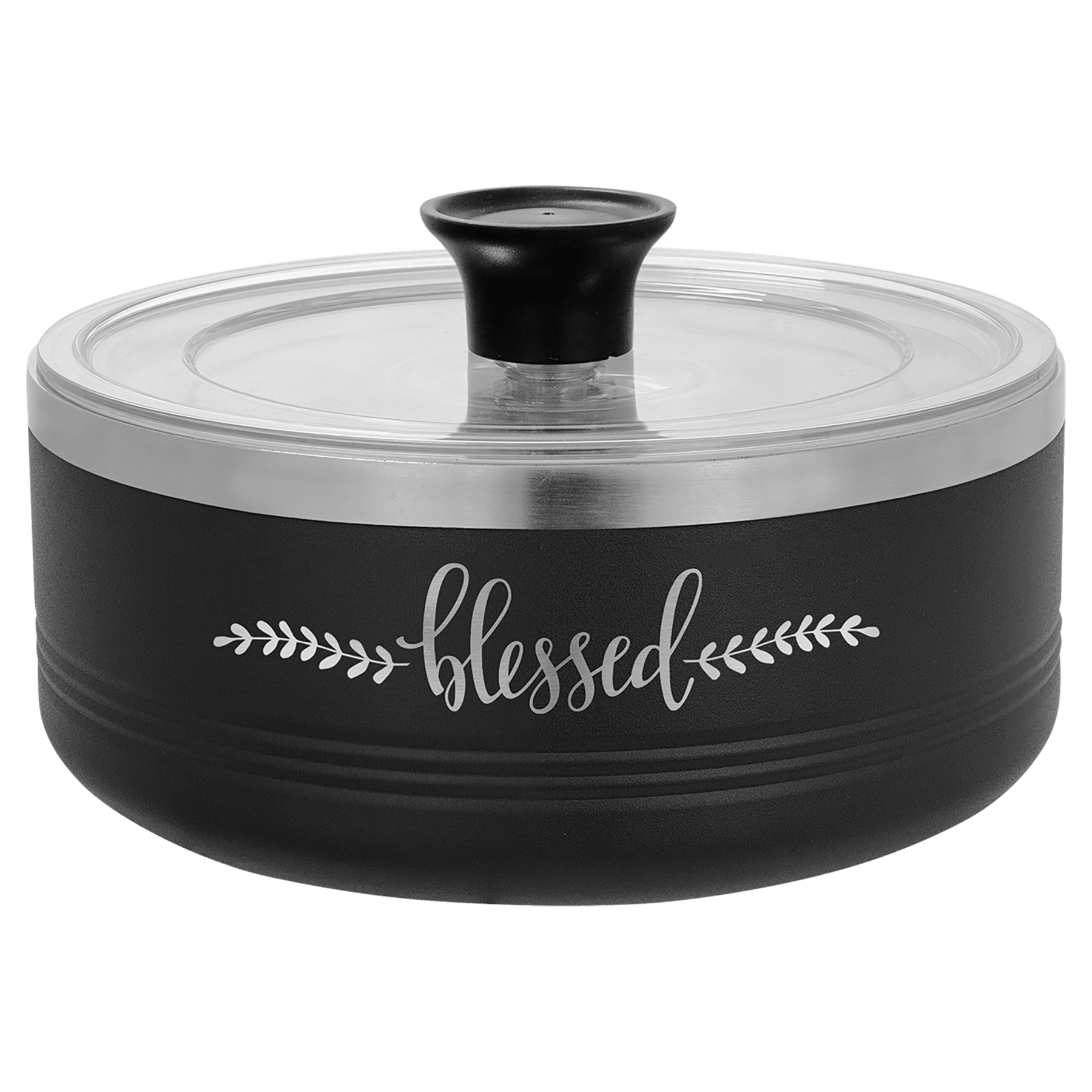 Custom Black Polar Camel 1.25 Quart Serving Bowl with Lid - Stainless Steel