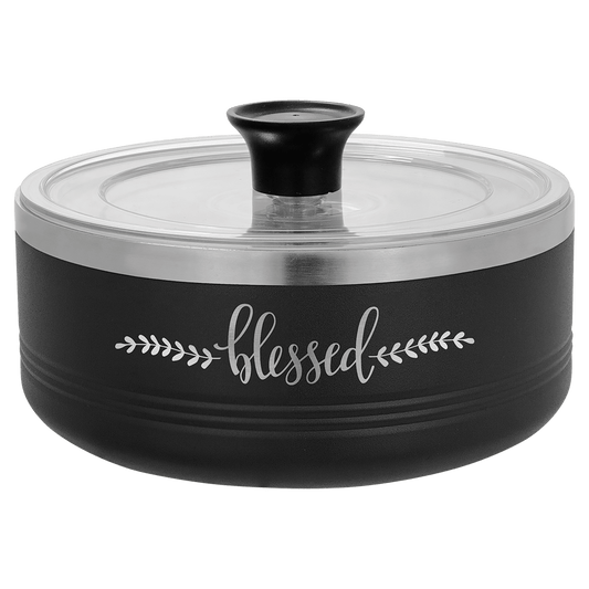 Custom Black Polar Camel 1.25 Quart Serving Bowl with Lid - Stainless Steel