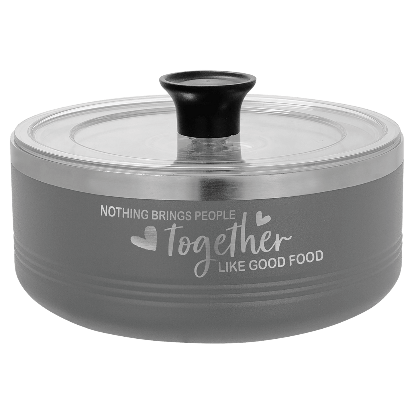 Custom Gray Polar Camel 1.25 Quart Serving Bowl with Lid - Stainless Steel