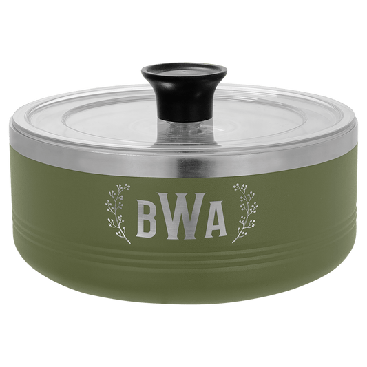 Custom Olive Green 1.25 Quart Polar Camel Serving Bowl with Lid - Stainless Steel
