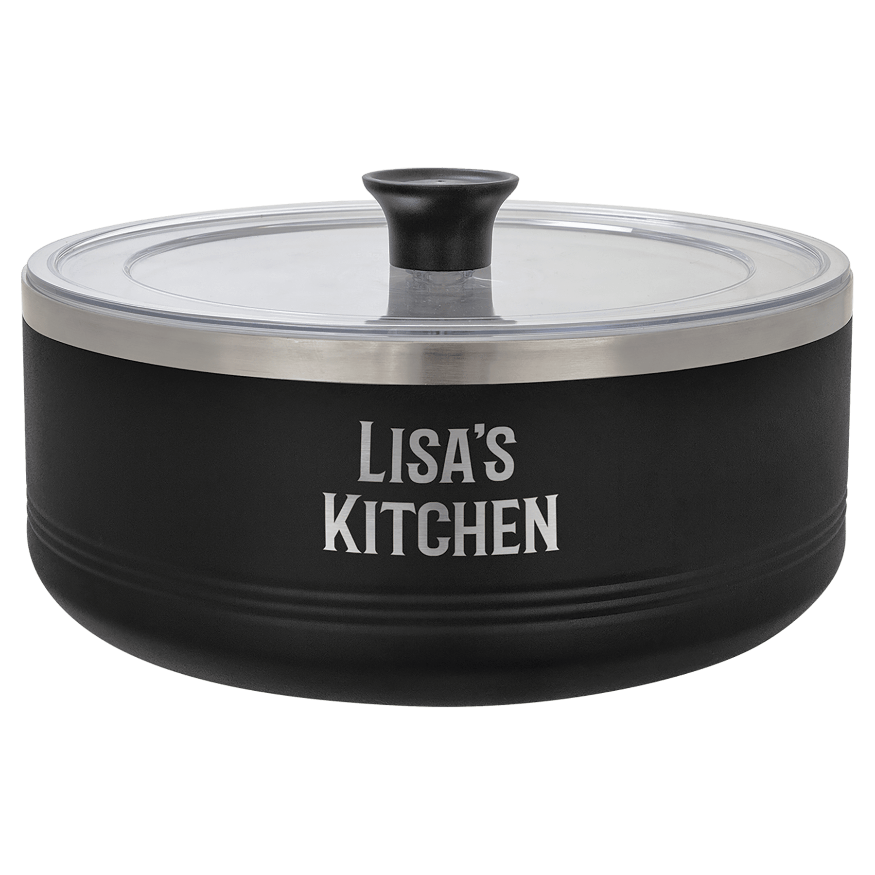 Custom Black 3 Quart Polar Camel Serving Bowl with Lid - Stainless Steel