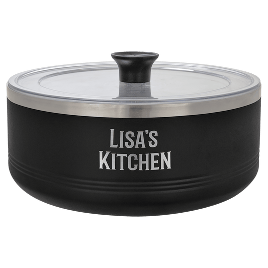 Custom Black 3 Quart Polar Camel Serving Bowl with Lid - Stainless Steel