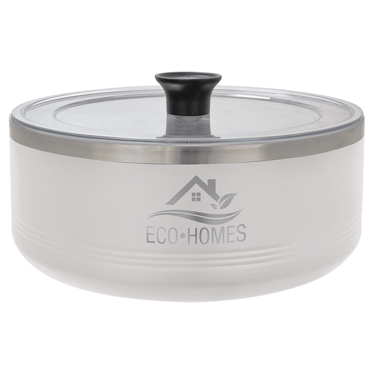 Custom White 3 Quart Polar Camel Serving Bowl with Lid - Stainless Steel