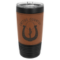 Custom Black with Rawhide Leatherette Wrapped 20 oz. Polar Camel with Slider Lid