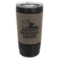 Custom Black with Gray Leatherette Wrapped 20 oz. Polar Camel with Slider Lid