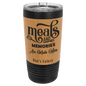 Custom Black with Bamboo Leatherette Wrapped 20 oz. Polar Camel with Slider Lid