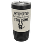 Custom Black with White Leatherette Wrapped 20 oz. Polar Camel with Slider Lid