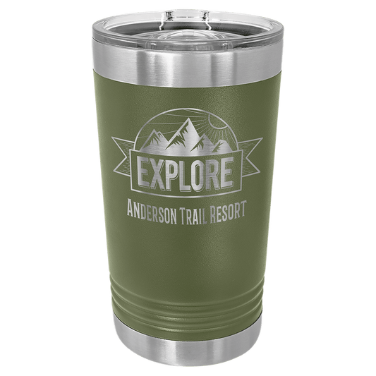 Custom Olive Green Polar Camel 16 oz. Pint