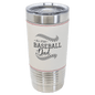 Baseball Sport Custom Laser Engraved Tumbler - White