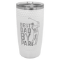 20 oz. White Golf Custom Laser Engraved Tumbler with Dimples and Slider Lid