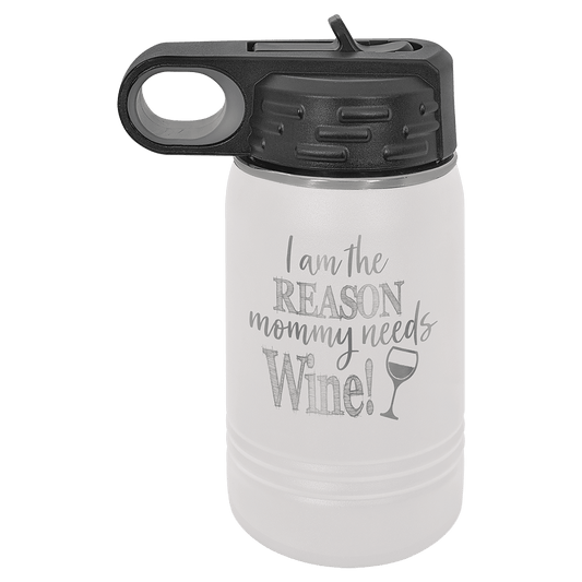 White 12 oz. Polar Camel Water Personalized Water Bottle