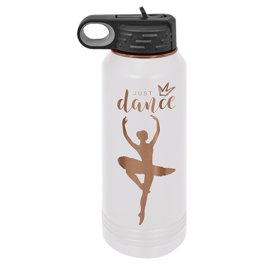 32 oz. White/Rose Gold ION-Plated Water Personalized Water Bottle