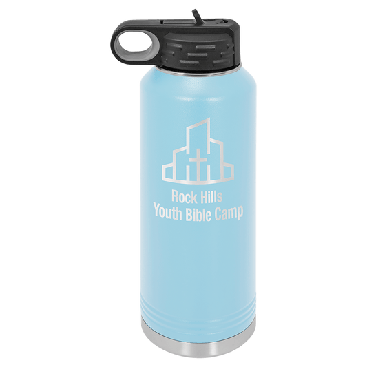 Light Blue 40 oz. Polar Camel Water Personalized Water Bottle