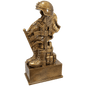 Personalized Antique Gold Military Resin Hlemet on Rifle