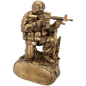 Personalized Antique Gold Military Resin Kneeling on Grass