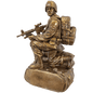 Personalized Antique Gold Military Resin Kneeling with Sandbags