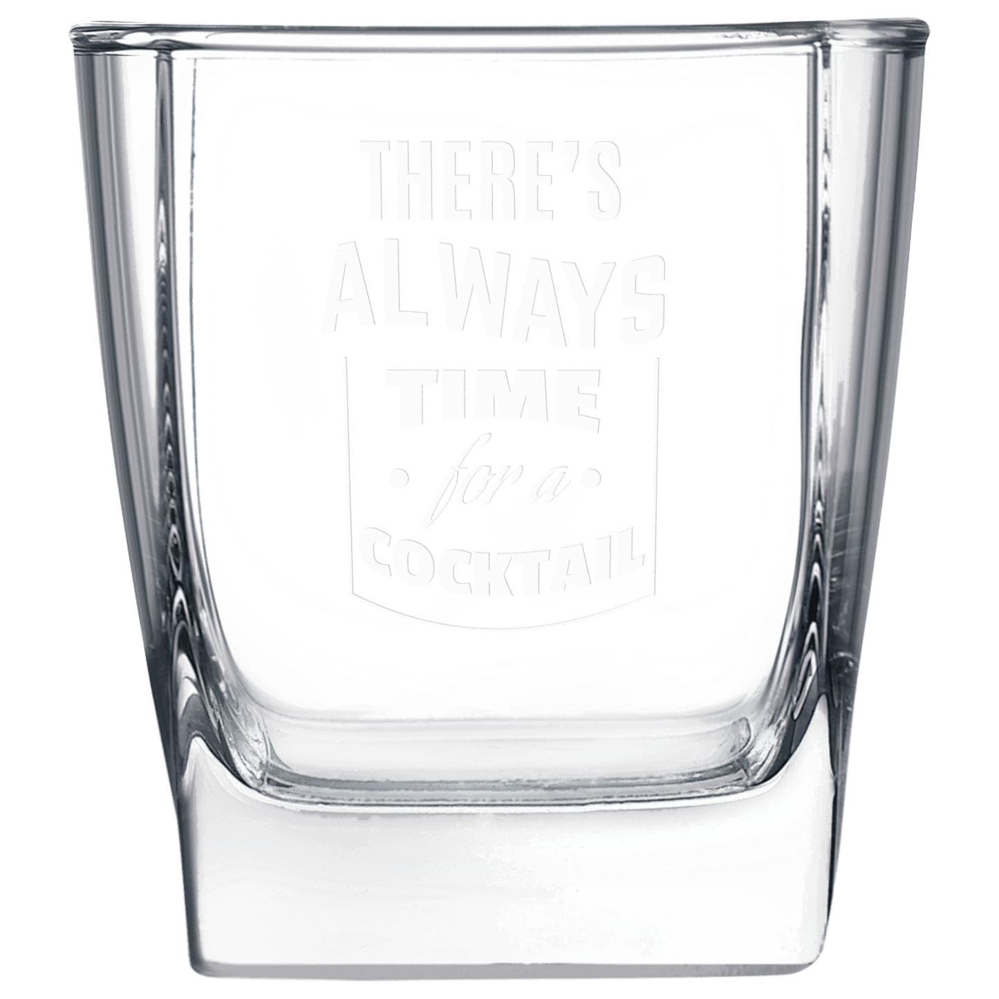 Square On the Rocks Personalized Glass
