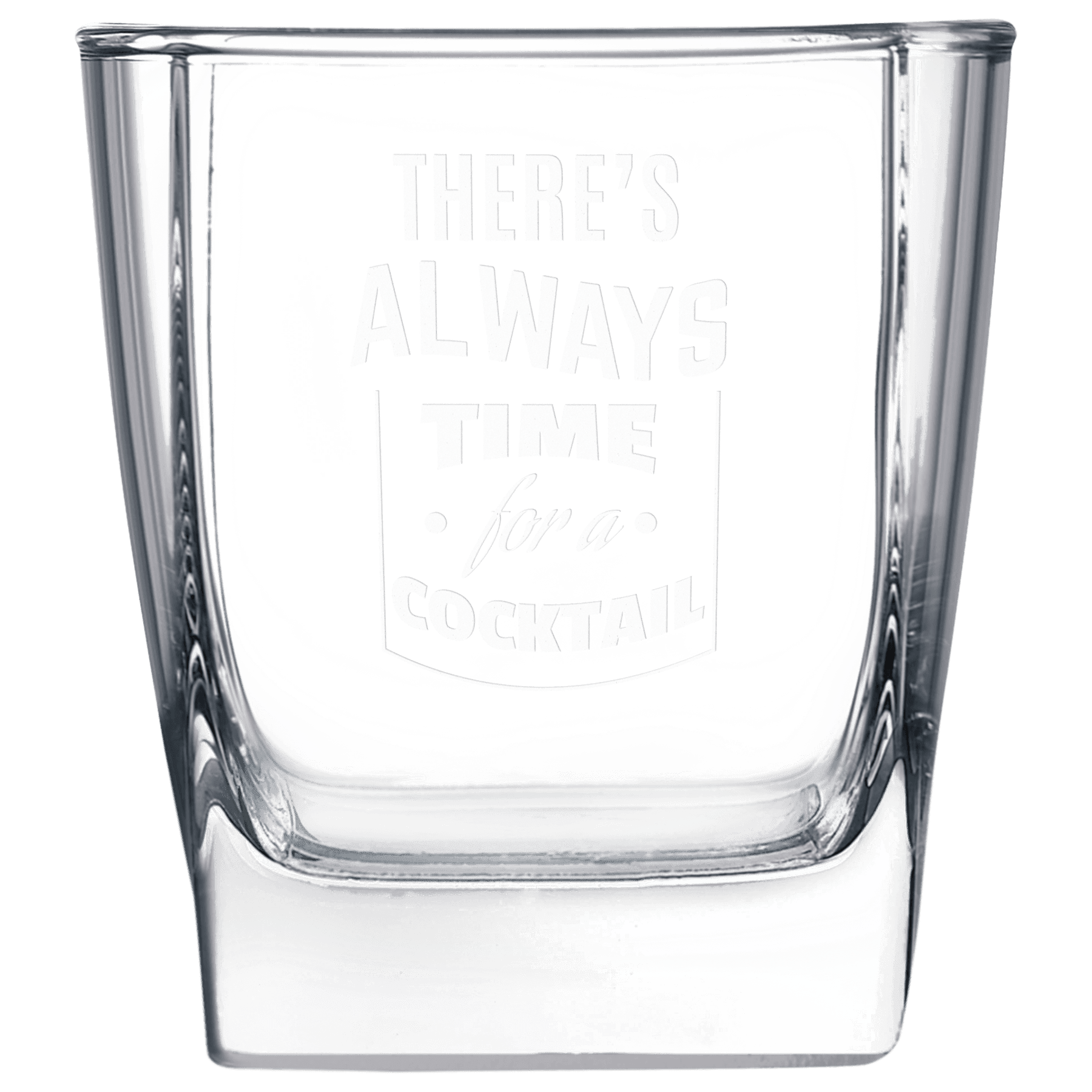 Square On the Rocks Personalized Glass