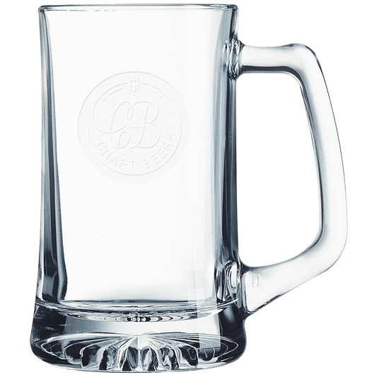 Glass Beer Custom Engraved Mug with Handle