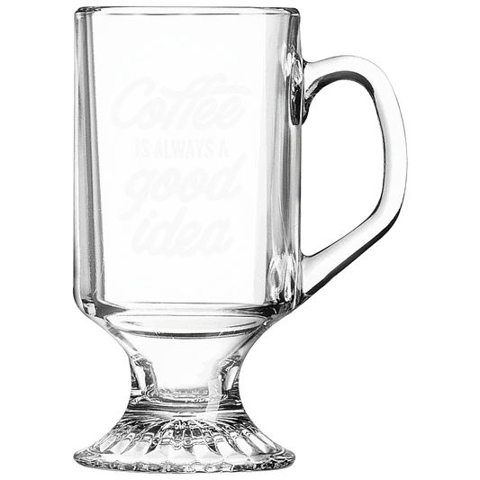 Clear Footed Coffee Custom Engraved Mug