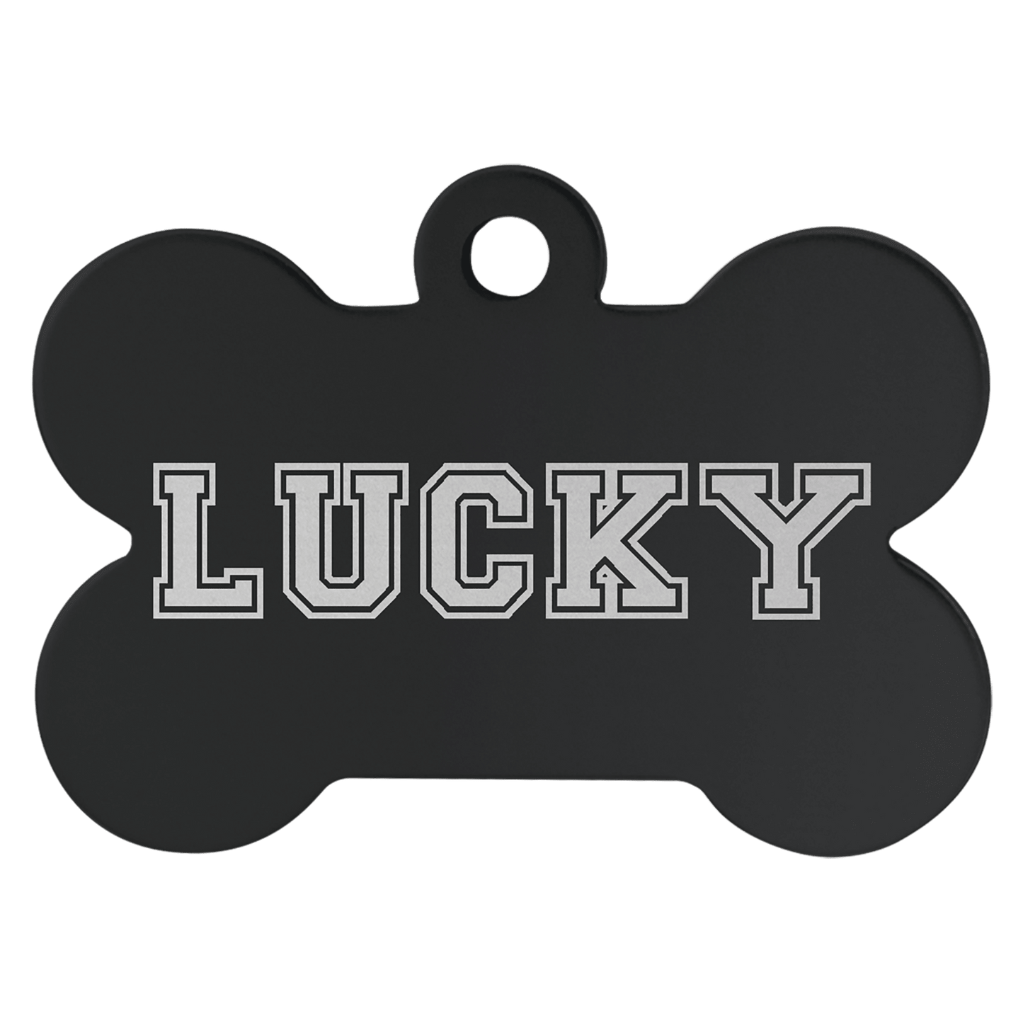 Personalized Black Anodized Aluminum Bone Pet Tag