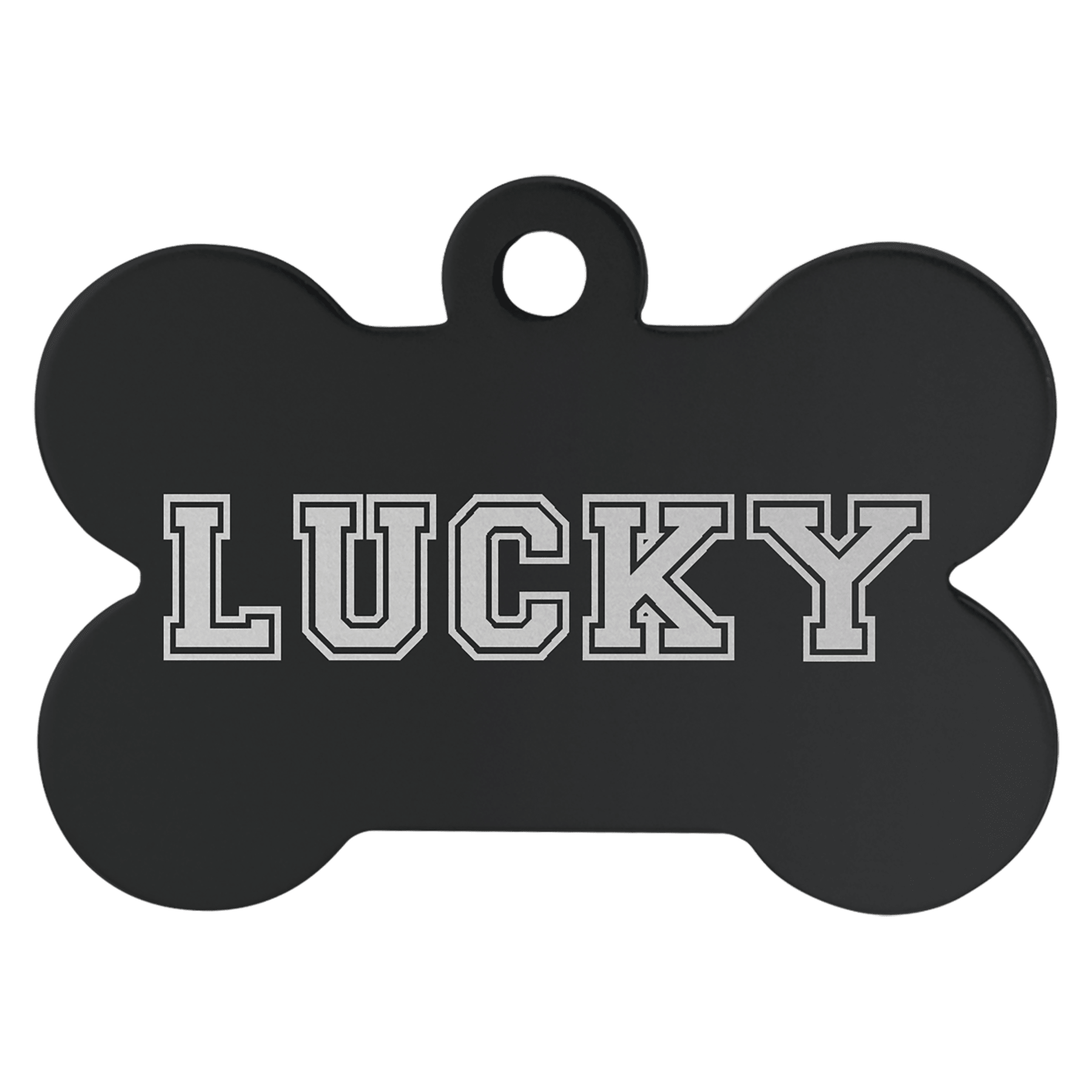 Personalized Black Anodized Aluminum Bone Pet Tag
