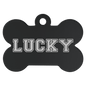 Personalized Black Anodized Aluminum Bone Pet Tag