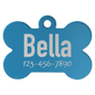 Personalized Blue Anodized Aluminum Bone Pet Tag