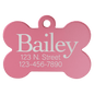 Personalized Pink Anodized Aluminum Bone Pet Tag