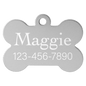Personalized Silver Anodized Aluminum Bone Pet Tag