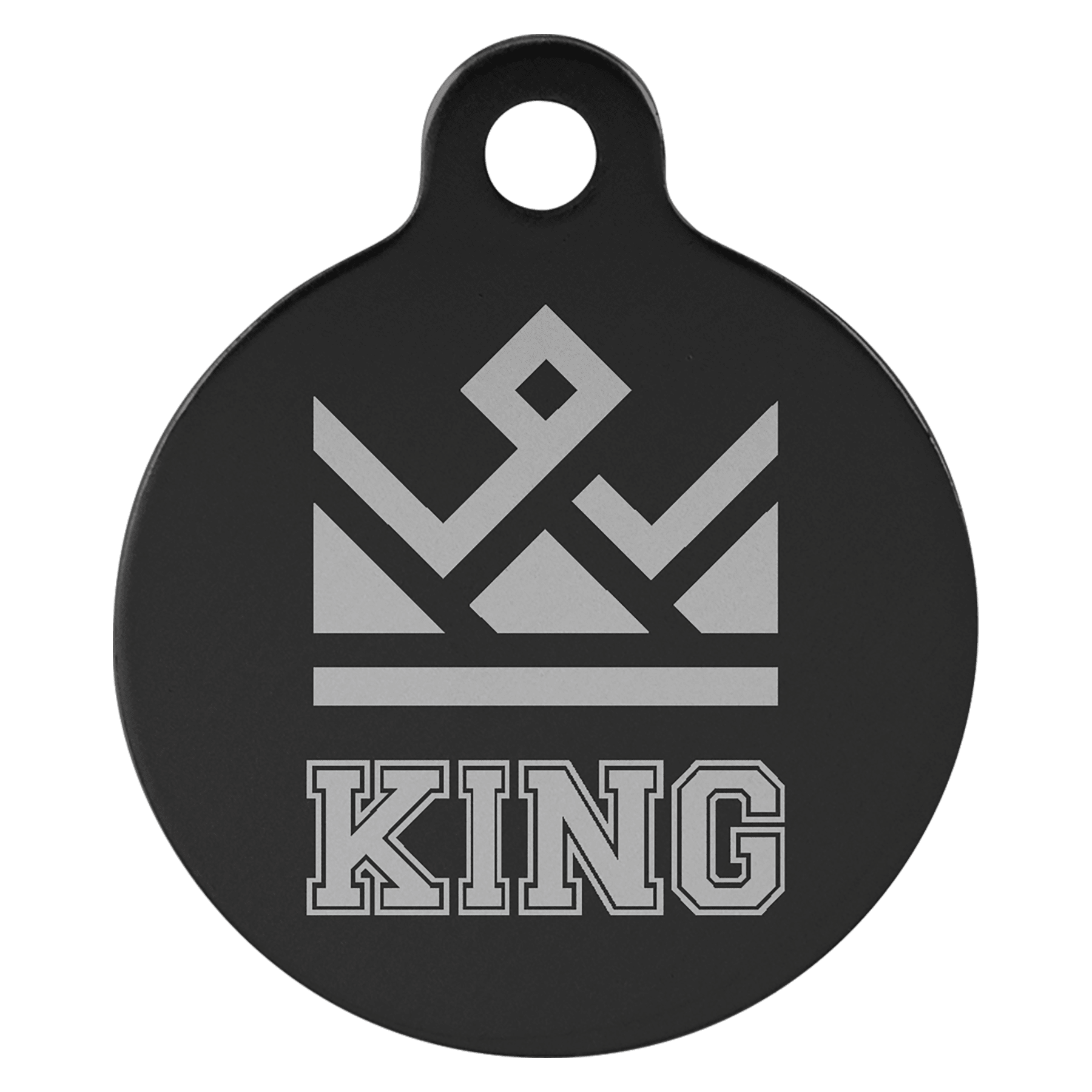 Personalized Black Anodized Aluminum Round Pet Tag
