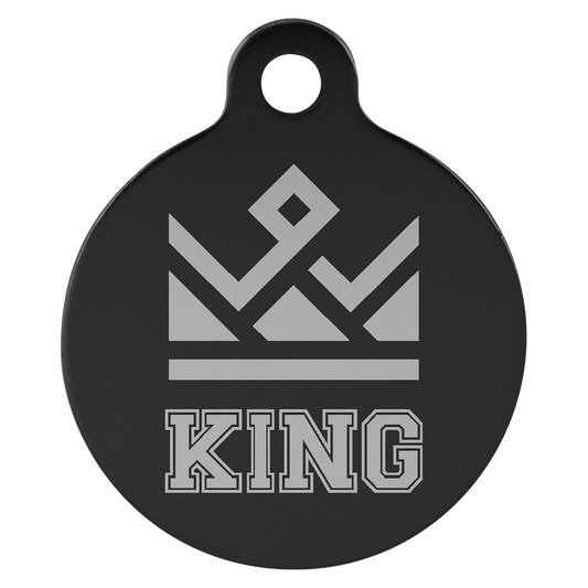 Personalized Black Anodized Aluminum Round Pet Tag