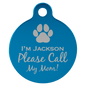 Personalized Blue Anodized Aluminum Round Pet Tag