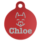 Personalized Red Anodized Aluminum Round Pet Tag