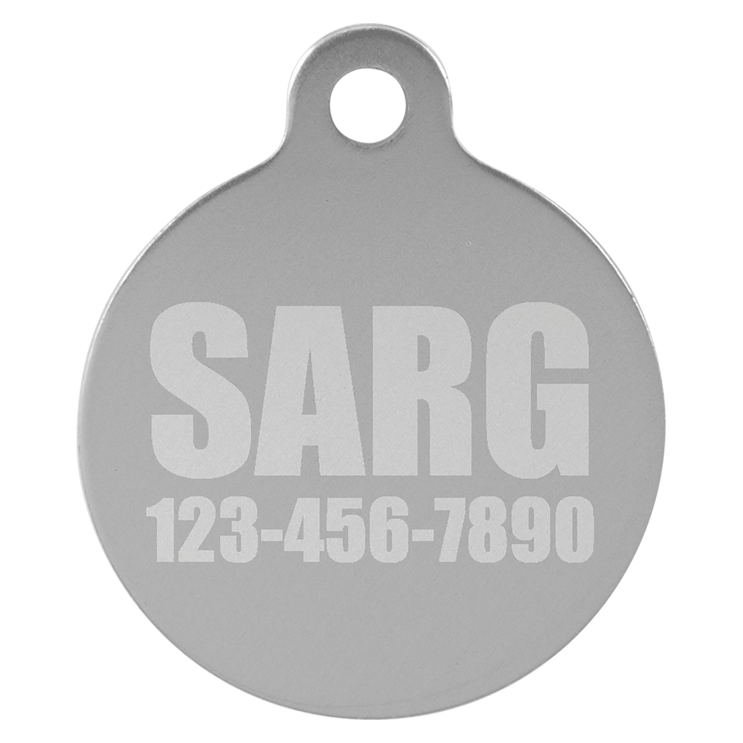 Personalized Silver Anodized Aluminum Round Pet Tag