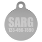 Personalized Silver Anodized Aluminum Round Pet Tag