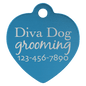 Personalized Blue Anodized Aluminum Heart Pet Tag