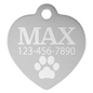 Personalized Silver Anodized Aluminum Heart Pet Tag
