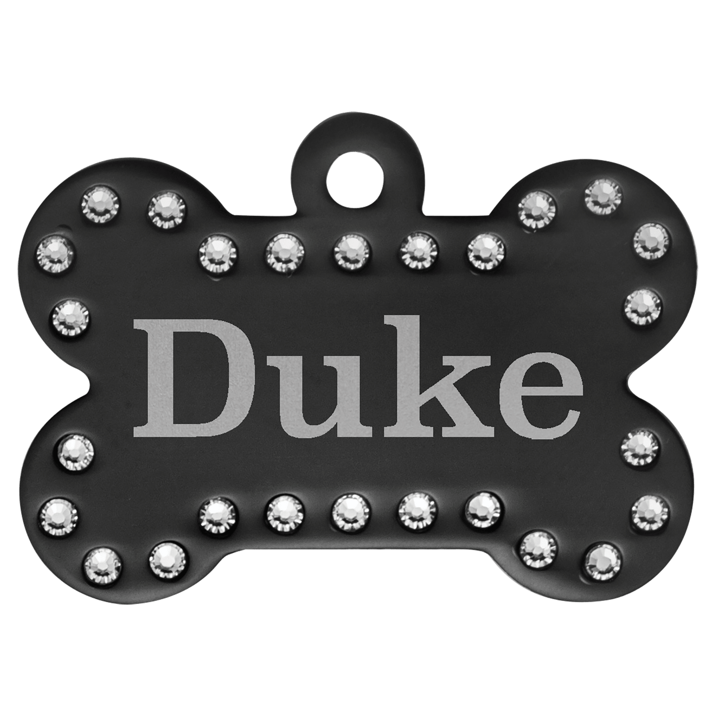 Personalized Black Swarovski Bling Pet Tags