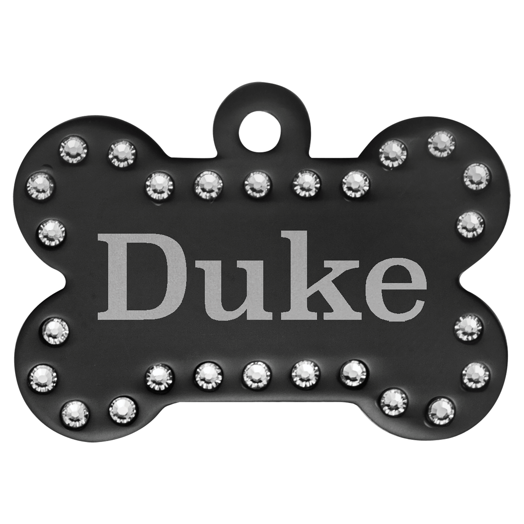 Personalized Black Swarovski Bling Pet Tags