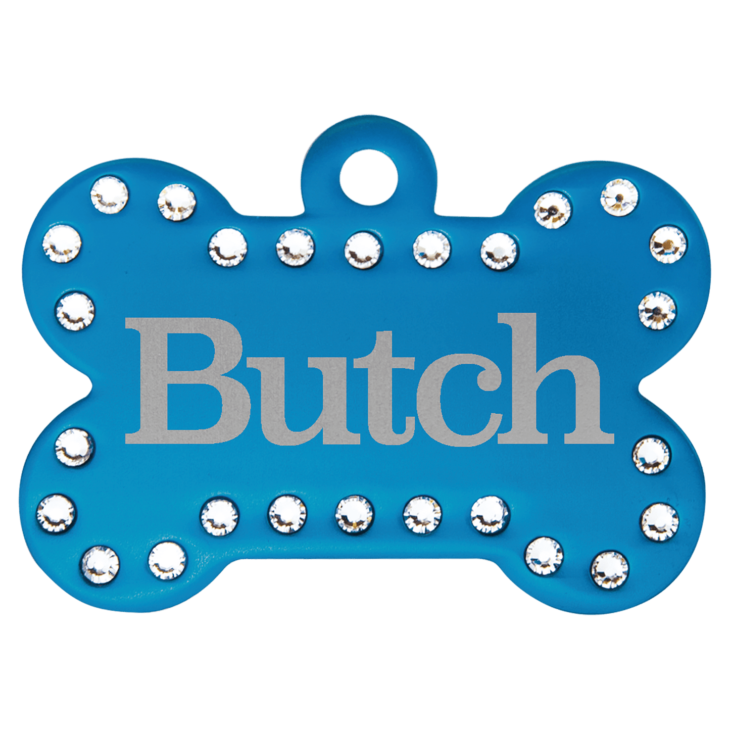 Personalized Blue Swarovski Bling Pet Tags