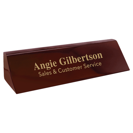 Rosewood Piano Finish Personalized Desk Wedge