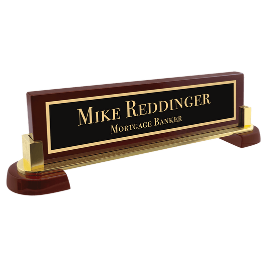 Personalized Rosewood Piano Finish and Metal Name Bar