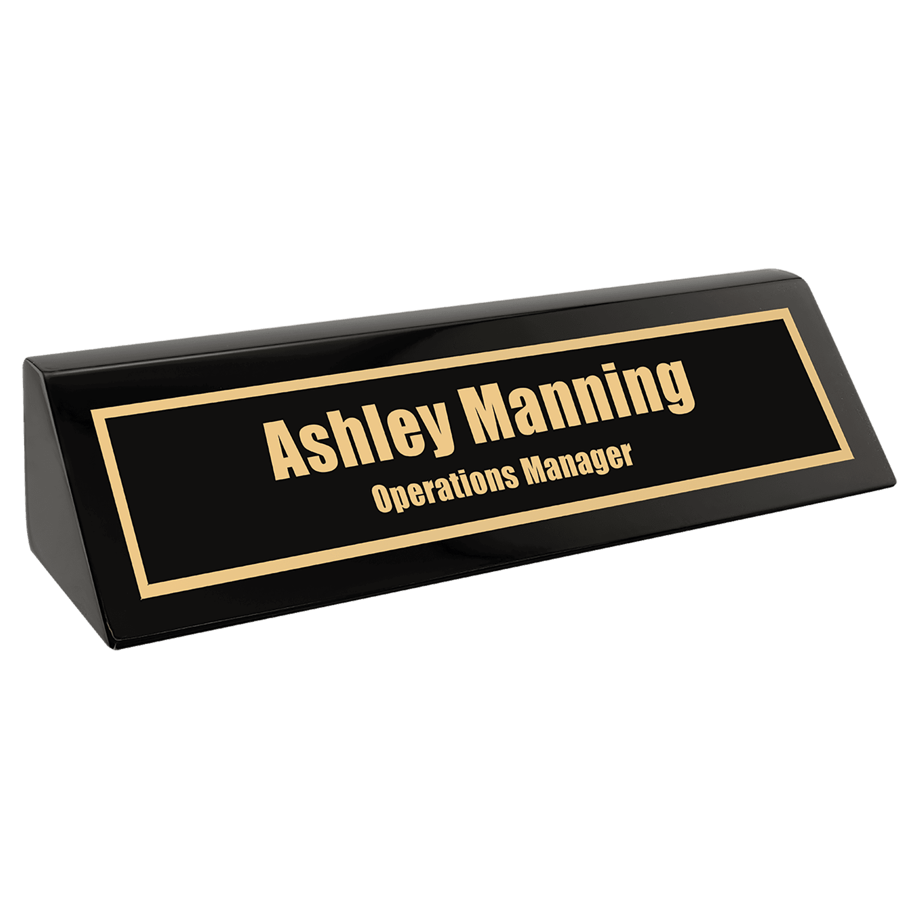 Black Piano Finish Personalized Desk Wedge