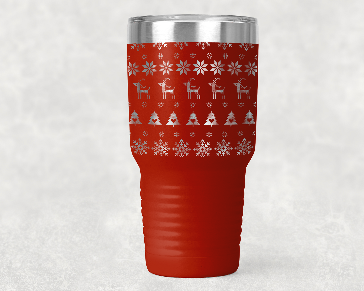 Personalized Nordic Reindeer Tumbler | 30oz | Christmas Wrap