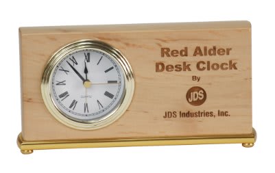 Red Alder Horizontal Personalized Desk Clock