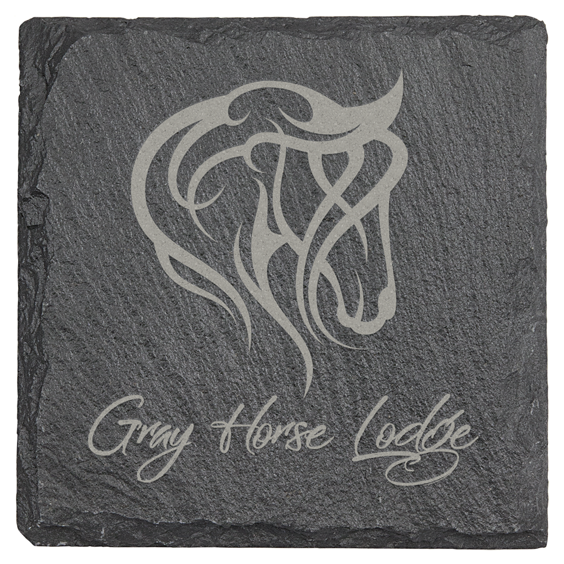 Square Slate Custom Engraved Coaster with Foam Pads