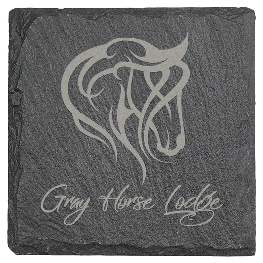 Square Slate Custom Engraved Coaster with Foam Pads